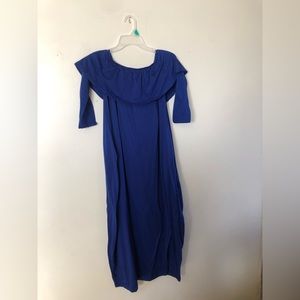 Women’s 3/4 sleeve, long, royal blue dress with pockets!!